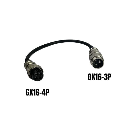 Adaptateur GX16-3 pins male vers GX16-4 pins femelle