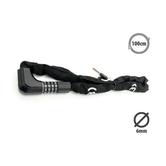 Antivol chaine Diam 6 Long 1M code + clés